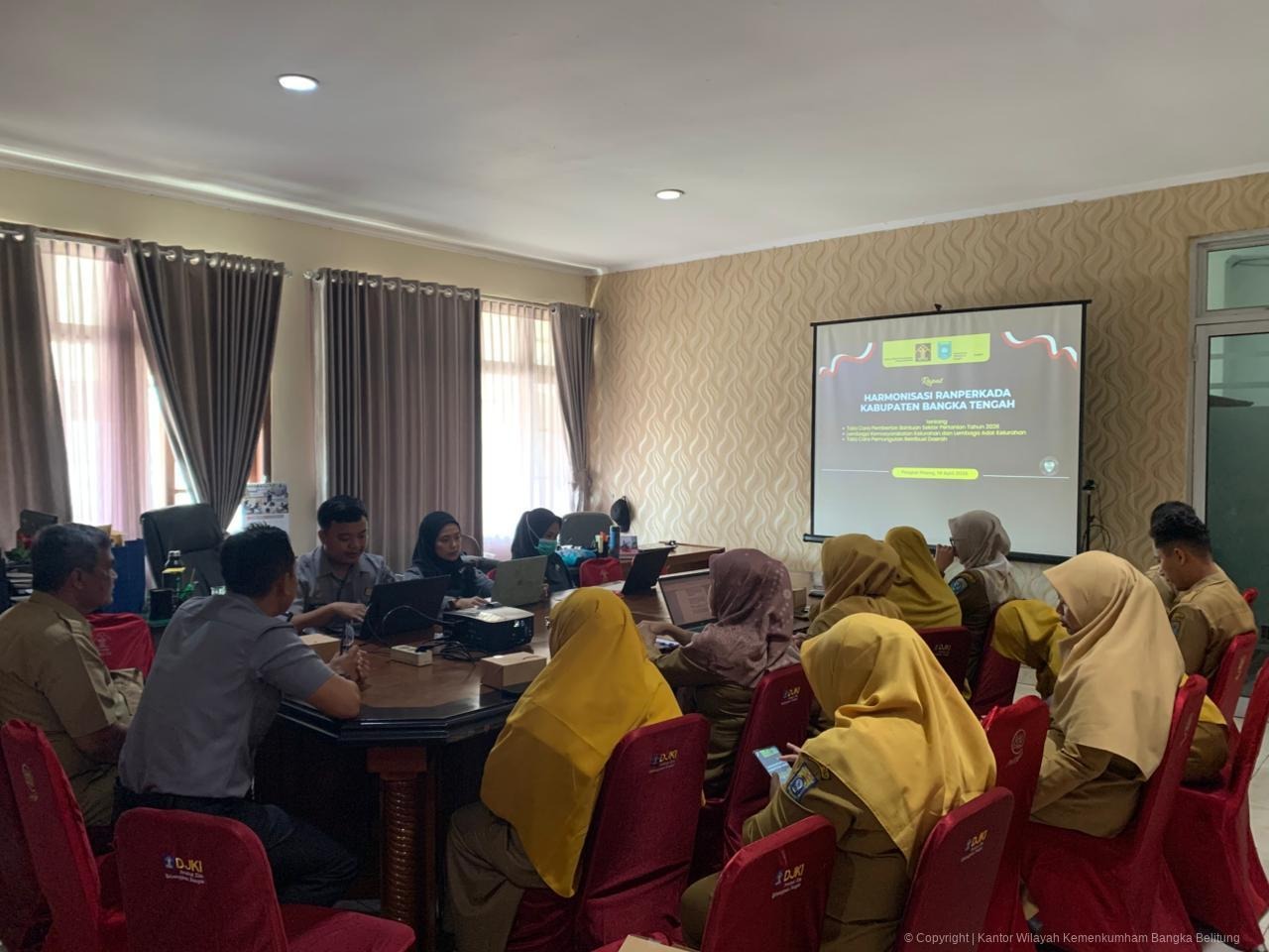 Kanwil Kemenkum Babel Harmonisasikan 3 (Tiga) Ranperbup Kabupaten Bangka Tengah