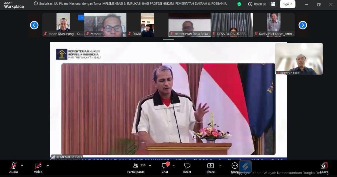 Kanwil Kemenkum Babel Ikuti Sosialisasi KUHP Nasional dan KUHAP Baru, Perkuat Pemahaman Penegakan Hukum di Daerah Kanwil Kemenkum Babel Ikuti Sosialisasi KUHP Nasional dan KUHAP Baru, Perkuat Pemahaman Penegakan Hukum di Daerah