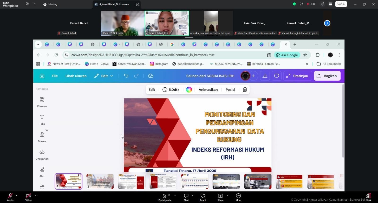 Monitoring dan Pendampingan Pengunggahan Data Dukung IRH 2026, Kanwil Kemenkum Babel Dorong Optimalisasi Kinerja Pemda Monitoring dan Pendampingan Pengunggahan Data Dukung IRH 2026, Kanwil Kemenkum Babel Dorong Optimalisasi Kinerja Pemda
