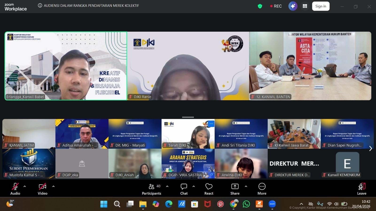 Kanwil Kemenkum Babel Hadiri Audiensi Direktorat Jenderal Kekayaan Intelektual untuk Pemetaan Merek Kolektif Koperasi Desa Merah Putih secara Daring Kanwil Kemenkum Babel Hadiri Audiensi Direktorat Jenderal Kekayaan Intelektual untuk Pemetaan Merek Kolektif Koperasi Desa Merah Putih secara Daring