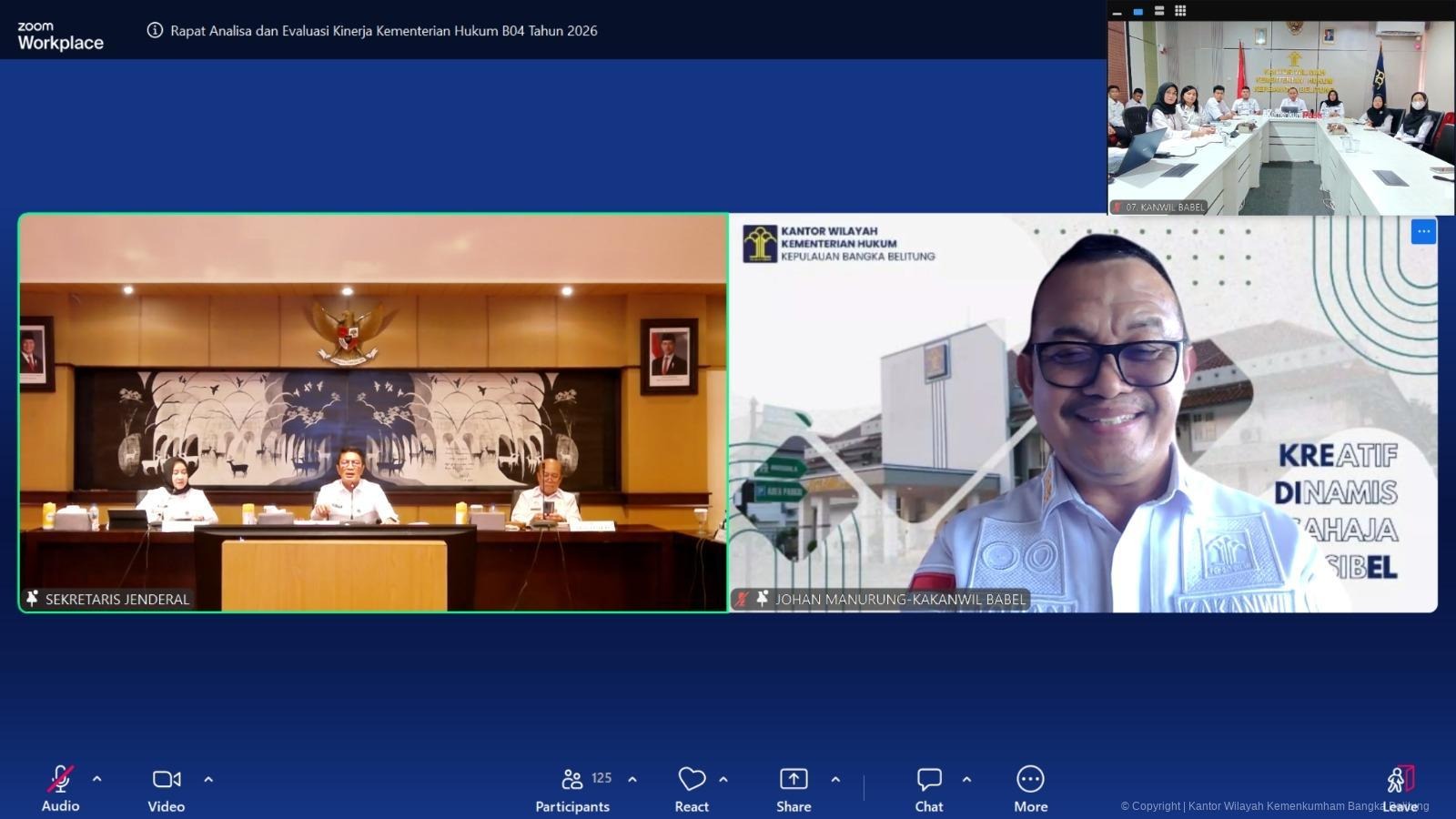 Kanwil Kemenkum Babel Ikuti Rapat Analisa dan Evaluasi Kinerja B04 Tahun 2026 Secara Daring Kanwil Kemenkum Babel Ikuti Rapat Analisa dan Evaluasi Kinerja B04 Tahun 2026 Secara Daring