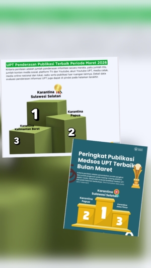 Prestasi Gemilang, Karantina Sulsel Raih Penghargaan Publikasi Terbaik Tingkat Nasional