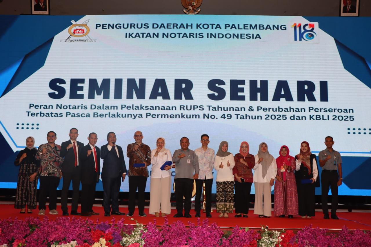 Hadiri Seminar INI, Kakanwil Kemenkum Sumsel Soroti Regulasi dalam Praktik Kenotariatan Hadiri Seminar INI, Kakanwil Kemenkum Sumsel Soroti Regulasi dalam Praktik Kenotariatan