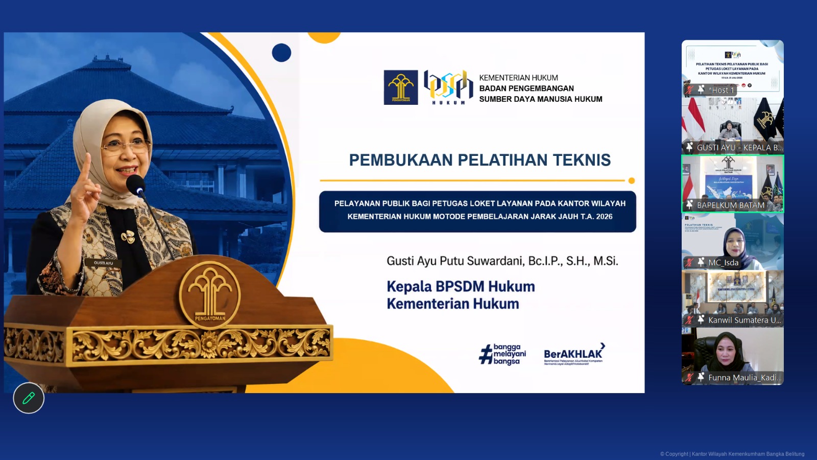 Kanwil Kemenkum Babel Ikuti Pembukaan Pelatihan Teknis Pelayanan Publik, Perkuat Kompetensi Petugas Loket Kanwil Kemenkum Babel Ikuti Pembukaan Pelatihan Teknis Pelayanan Publik, Perkuat Kompetensi Petugas Loket