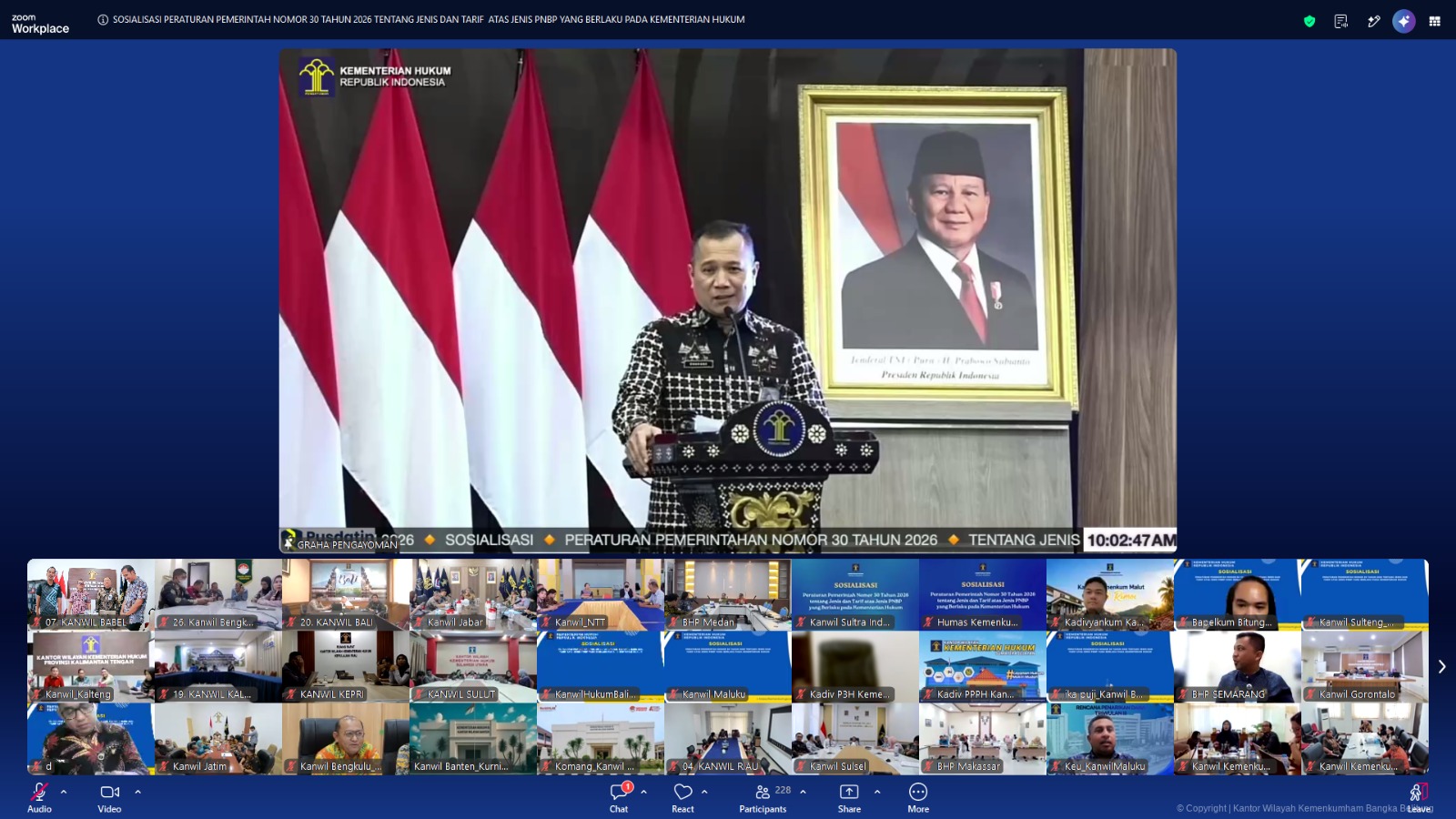 Kanwil Kemenkum Babel Ikuti Sosialisasi PP Nomor 30 Tahun 2026 tentang Tarif PNBP Kanwil Kemenkum Babel Ikuti Sosialisasi PP Nomor 30 Tahun 2026 tentang Tarif PNBP