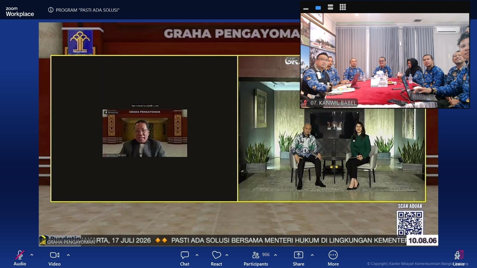 Kanwil Kemenkum Babel Ikuti “PASTI ADA SOLUSI” Episode 7, Pastikan Pengaduan Masyarakat Ditangani Tuntas