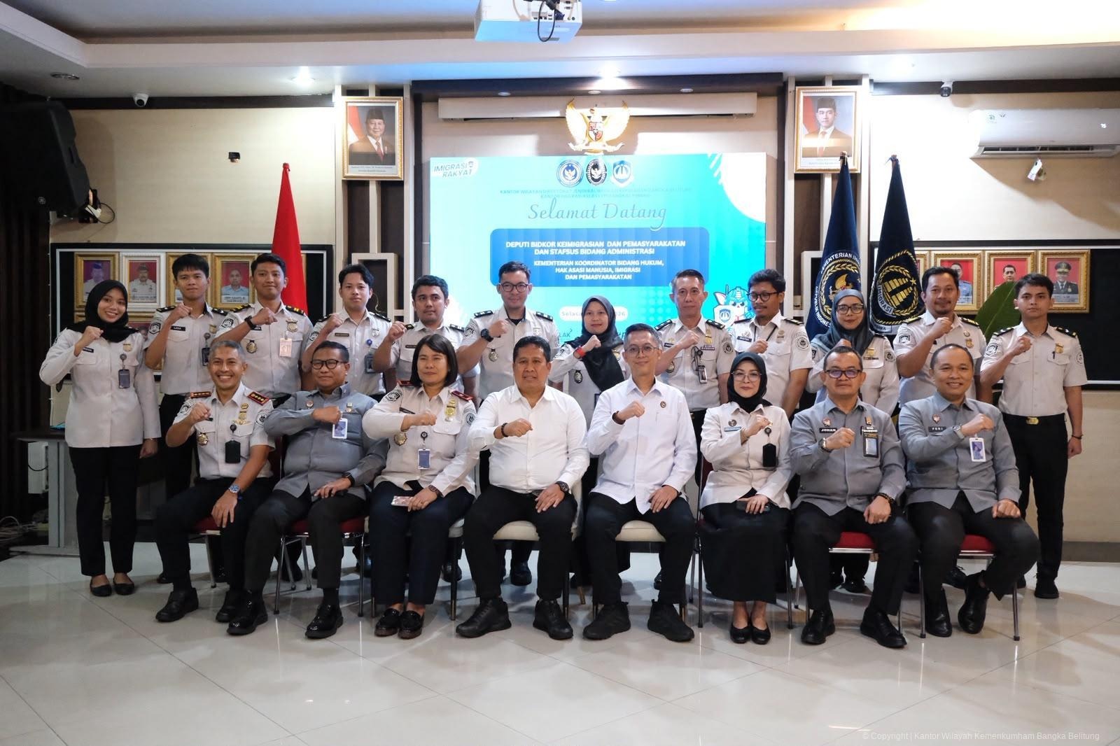 Perkuat Sinergi Lintas Instansi, Kanwil Kemenkum Babel Dampingi Kunjungan Deputi Kemenko Kumham Imipas