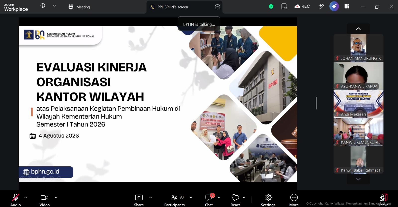 Capaian Kinerja Pembinaan Hukum Semester I, Kanwil Kemenkum Babel Raih Rata-Rata 98,99 Persen