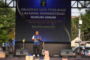 Gebyar HUT Pengayoman ke-81, Kanwil Kemenkum Sumsel Gelar Fun Walk Serentak