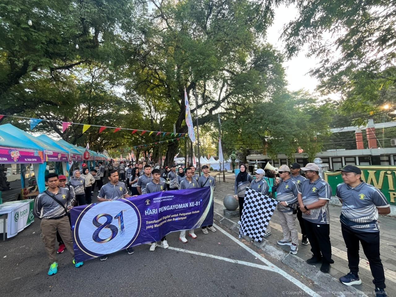 Semarak Hari Pengayoman ke-81, Kanwil Kemenkum Babel Gelar Fun Walk Perkuat Kebersamaan dan Soliditas Jajaran Semarak Hari Pengayoman ke-81, Kanwil Kemenkum Babel Gelar Fun Walk Perkuat Kebersamaan dan Soliditas Jajaran