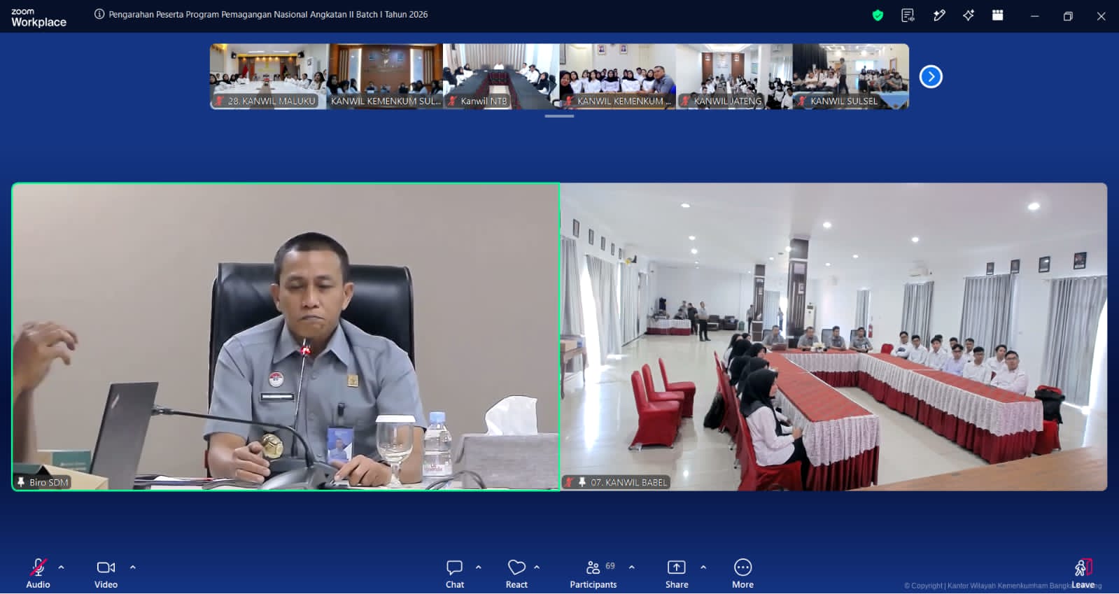 Kanwil Kemenkum Babel Ikuti Pengarahan Program Pemagangan Nasional Angkatan II Batch I Tahun 2026