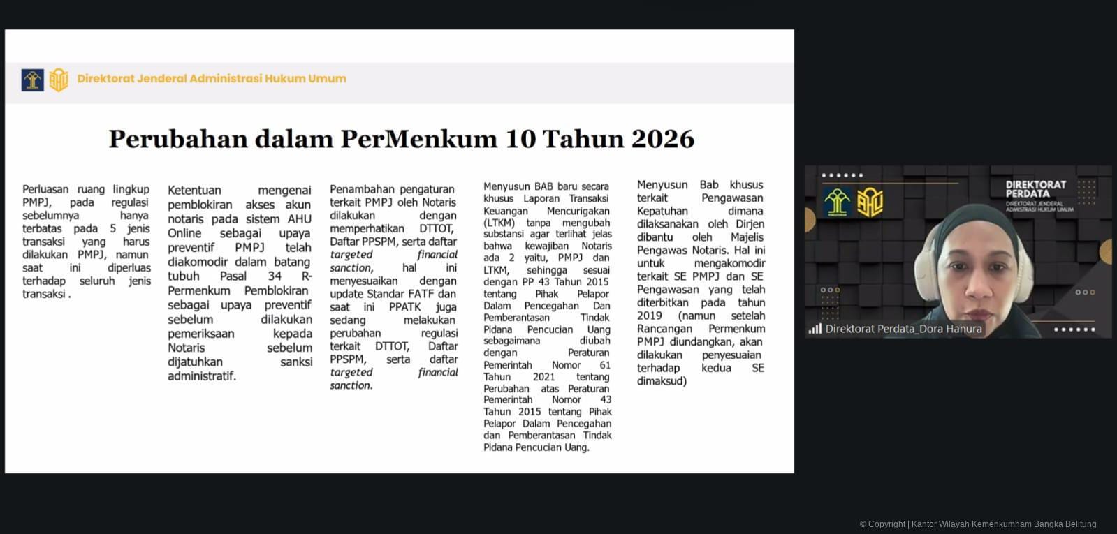 Kanwil Kemenkum Babel Perkuat Pengawasan Kepatuhan Notaris melalui Sosialisasi Permenkum Nomor 10 Tahun 2026 tentang PMPJ Kanwil Kemenkum Babel Perkuat Pengawasan Kepatuhan Notaris melalui Sosialisasi Permenkum Nomor 10 Tahun 2026 tentang PMPJ