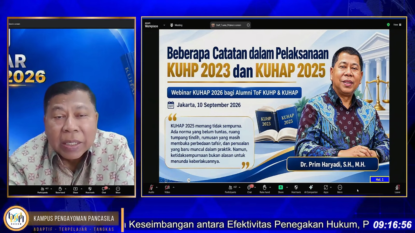Jajaran Kemenkum Sumsel Perkuat Pemahaman Hukum Acara Pidana Berkeadilan
