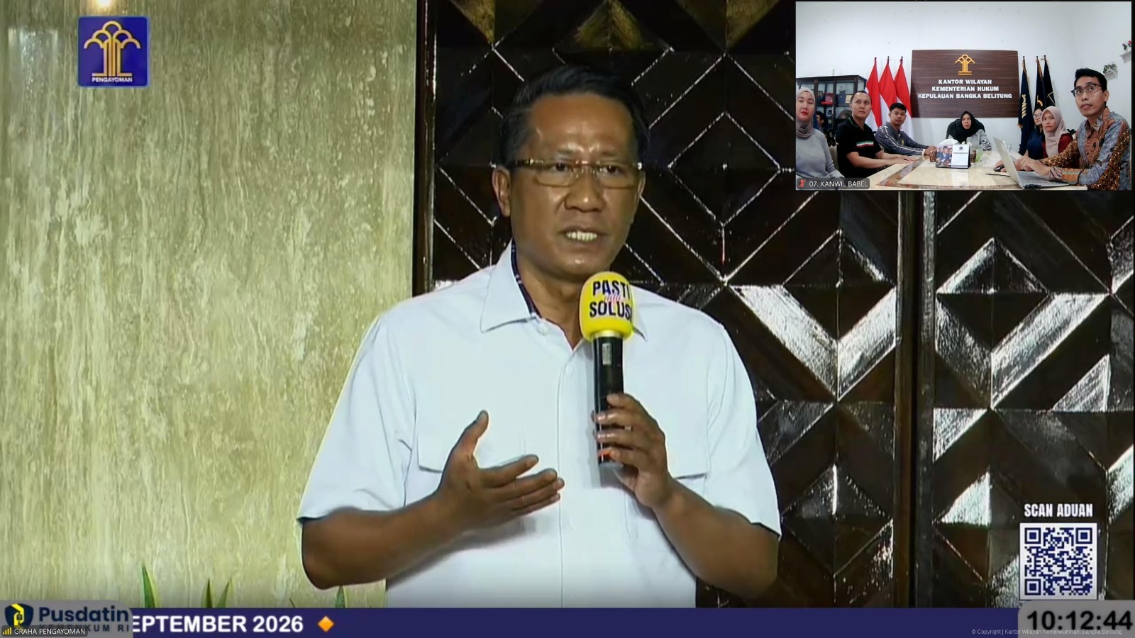 Kanwil Kemenkum Babel Ikuti Forum Pengaduan “PASTI ADA SOLUSI” Episode 16 Bersama Menteri Hukum