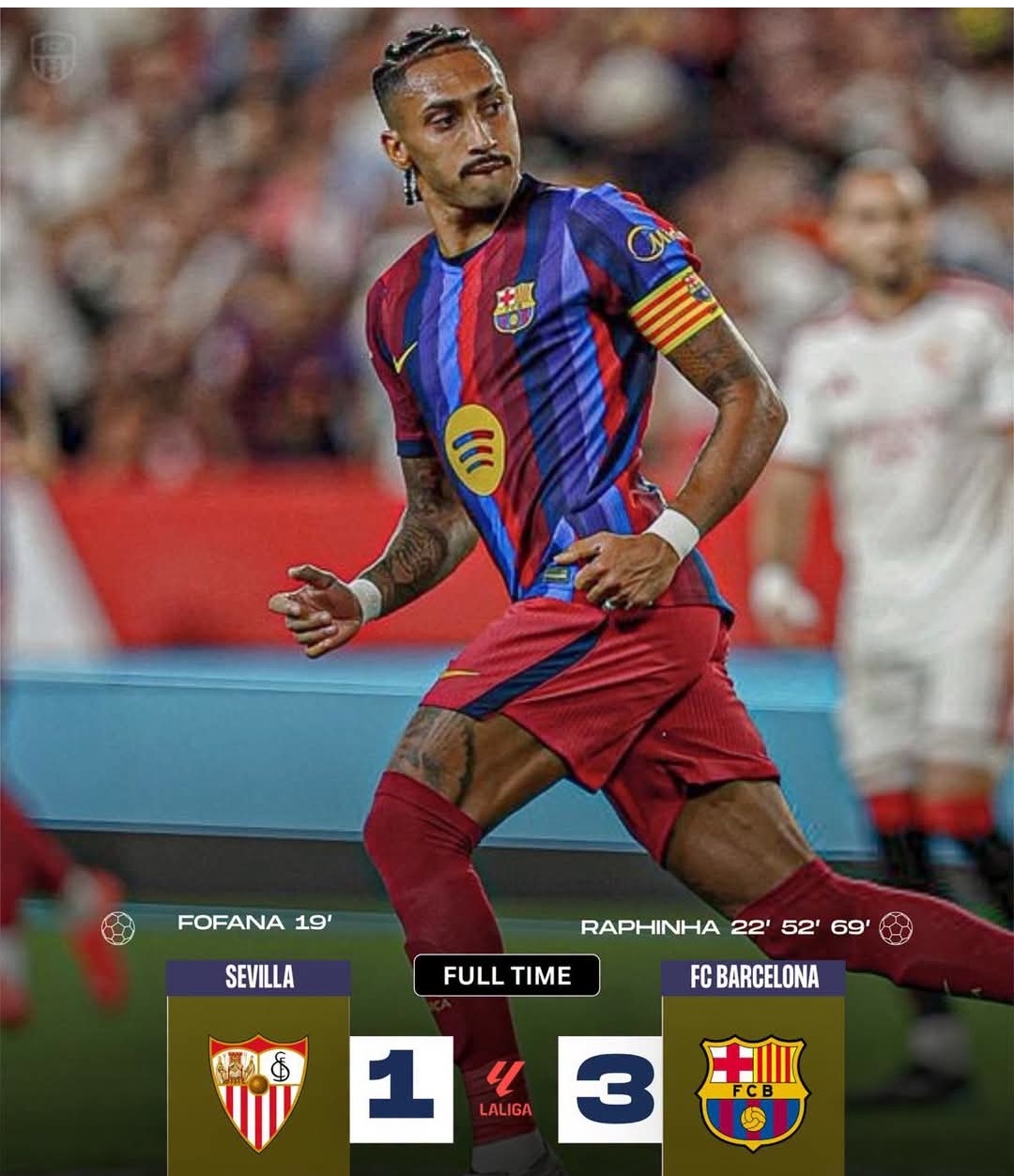 Raphinha Menggila, Barcelona Tundukkan Sevilla 3-1 Raphinha Menggila, Barcelona Tundukkan Sevilla 3-1
