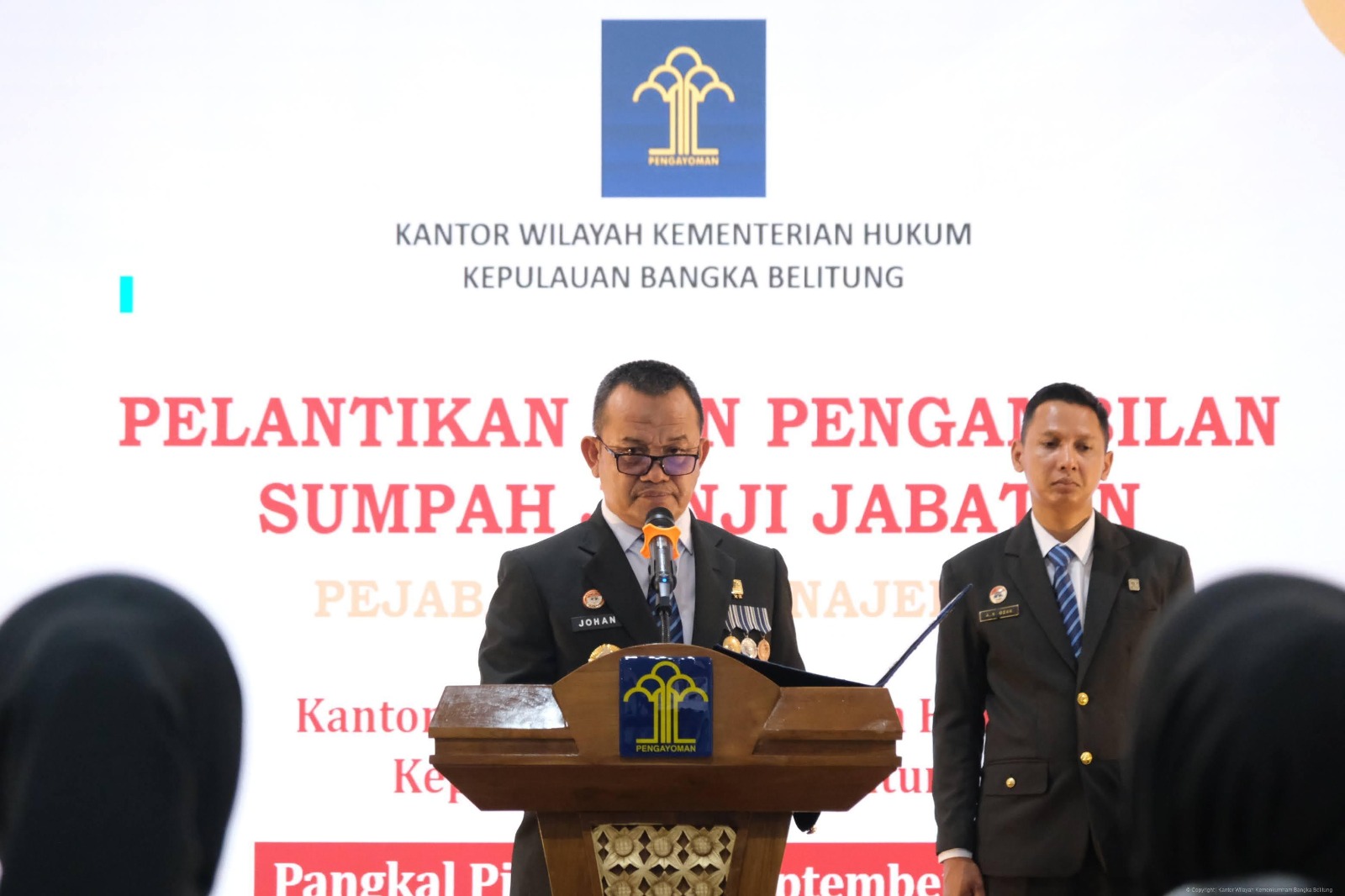 Kakanwil Kemenkum Babel Lantik Empat Pejabat Fungsional Ahli Madya, Dorong Profesionalisme dan Kinerja Berkualitas